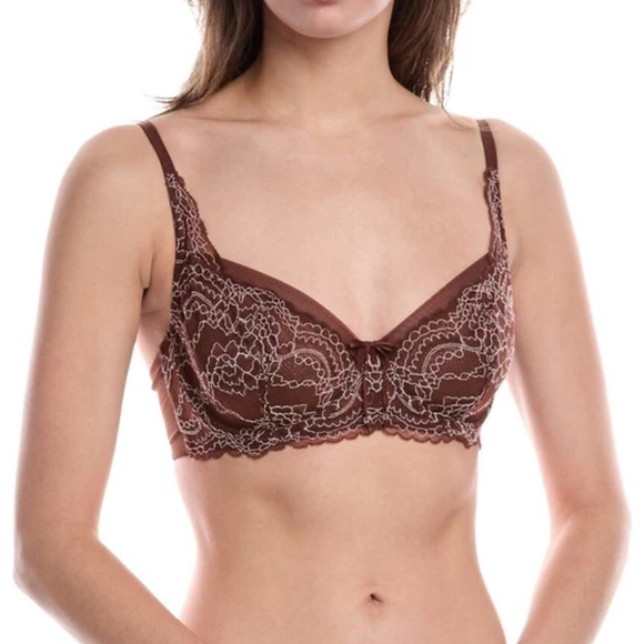 SKARLETT BLUE Minx Balconette Bra In Brown Size 36C - Picture 1 of 10